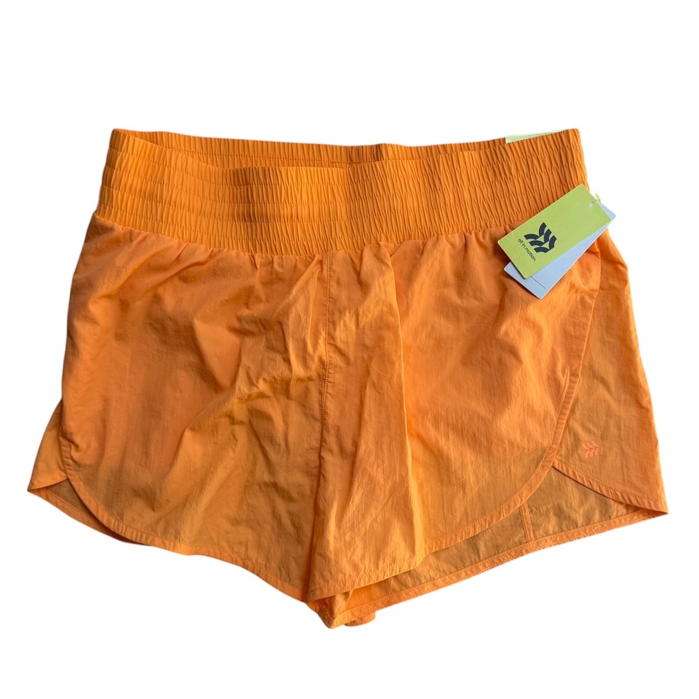Sporty Sunrise Neon Orange High Rise All in Motion Shorts Womens L NWT Running